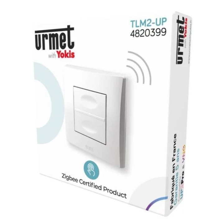 Yokis - Télécommande murale multifonction - 2 touches - Zigbee 3.0 - Blanc - Réf : TLM2-UP