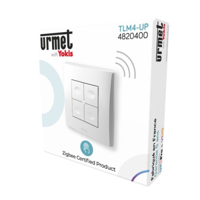 Yokis - Télécommande murale multifonction - 4 touches - Zigbee 3.0 - Blanc - Réf : TLM4-UP
