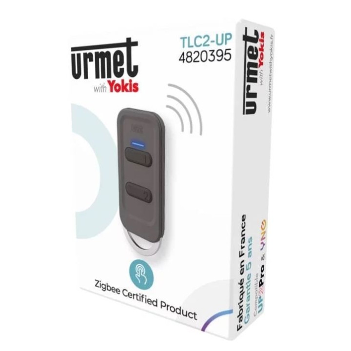 Yokis - Télécommande multifonction - Format porte-clé - 2 touches - Zigbee 3.0 - Noir - Réf : TLC2-UP