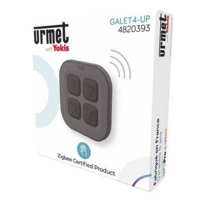 Yokis - Télécommande multifonction à poser - Format galet - 4 touches - Zigbee 3.0 - Noir - Réf : GALET4-UP