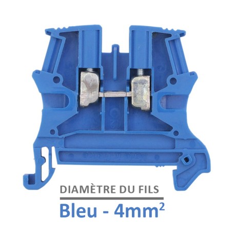 Legrand - Bloc jonction Viking 3 à vis - 1 jonction/1 entrée/1 sortie - bleu - pas 6 - Réf: 037101
