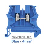 Legrand - Bloc jonction Viking 3 à vis - 1 jonction/1 entrée/1 sortie - bleu - pas 6 - Réf: 037101