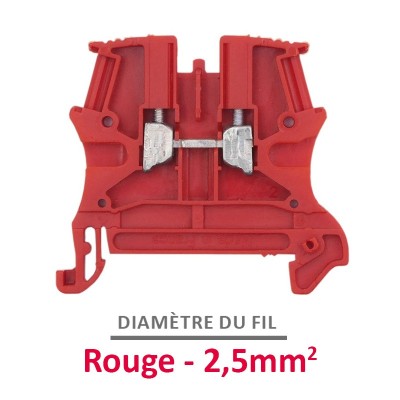 Legrand - Bloc jonction Viking 3 à vis - 1 jonction/1 entrée/1 sortie - rouge - pas 5 - Réf: 037130