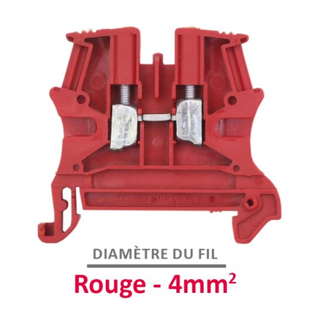 Legrand - Bloc jonction Viking 3 à vis - 1 jonction/1 entrée/1 sortie - rouge - pas 6 - Réf: 037131