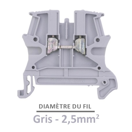 Legrand - Bloc jonction Viking 3 à vis - 1 jonction/1 entrée/1 sortie - gris - pas 5 - Réf: 037160