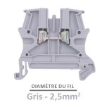 Legrand - Bloc jonction Viking 3 à vis - 1 jonction/1 entrée/1 sortie - gris - pas 5 - Réf: 037160