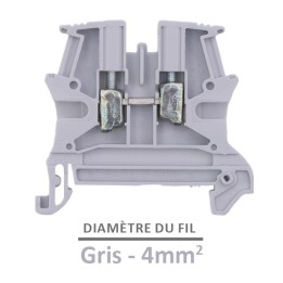 Legrand - Bloc jonction Viking 3 à vis - 1 jonction/1 entrée/1 sortie - gris - pas 6 - Réf: 037161