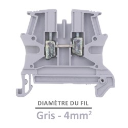 Legrand - Bloc jonction Viking 3 à vis - 1 jonction/1 entrée/1 sortie - gris - pas 6 - Réf: 037161