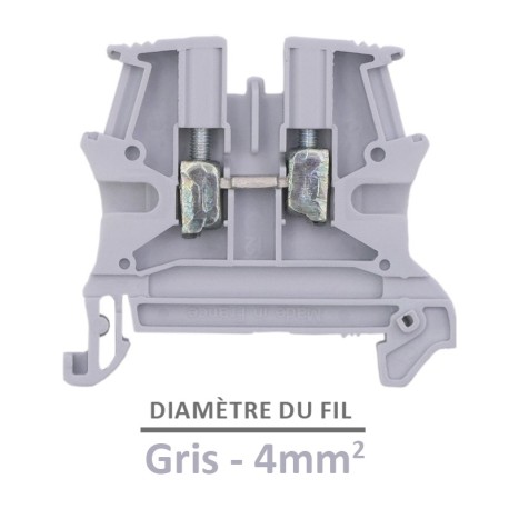 Legrand - Bloc jonction Viking 3 à vis - 1 jonction/1 entrée/1 sortie - gris - pas 6 - Réf: 037161