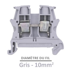 Legrand - Bloc jonction Viking 3 à vis - 1 jonction/1 entrée/1 sortie - gris - pas 10 - Réf: 037163