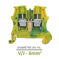 Legrand - Bloc jonction Viking 3 à vis - 1 jonction - 1entrée/1 sortie - vert/jaune - pas 8 - Réf: 037172