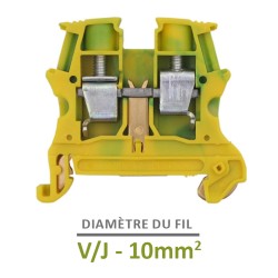 Legrand - Bloc jonction Viking 3 à vis - 1 jonction - 1entrée/1 sortie - vert/jaune - pas 10 - Réf: 037173