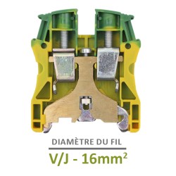 Legrand - Bloc jonction Viking 3 à vis - 1 jonction - 1entrée/1 sortie - vert/jaune - pas 12 - Réf: 037174