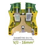 Legrand - Bloc jonction Viking 3 à vis - 1 jonction - 1entrée/1 sortie - vert/jaune - pas 12 - Réf: 037174