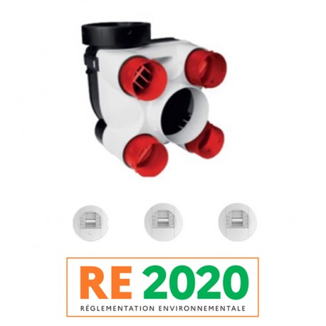 S&P - Kit VMC Simple-Flux Hygroréglable Hydra Ecowatt + - Habitat du T1 au T7 - Réf : 604223