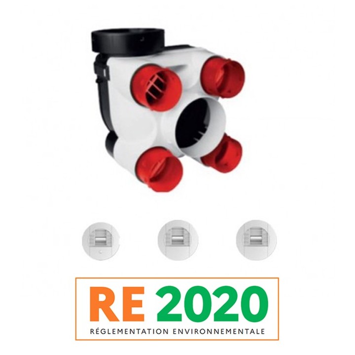 S&P - Kit VMC Simple-Flux Hygroréglable Hydra Ecowatt + - Habitat du T1 au T7 - Réf : 604223