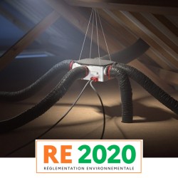 S&P - Pack VMC Hygro Ecowatt avec 3 Bouches + 2 Gaines Ø82 + 1 Gaine Ø127 et Ø163 + 1 bouche cellier - Réf : PACK607811