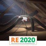 S&P - Pack VMC Hygro Ecowatt avec 3 Bouches + 2 Gaines Ø82 + 1 Gaine Ø127 et Ø163 + 1 bouche cellier - Réf : PACK607811