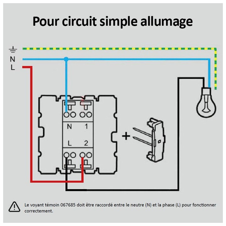 Legrand - Voyant témoin 230 V pour mécanisme Céliane - pour câblage existant - Réf : 067685