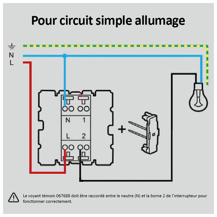 Legrand - Voyant témoin 230 V pour mécanisme Céliane - pour câblage phase distribuée - Réf : 067688