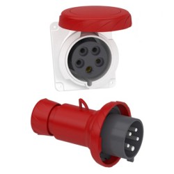 Schneider Mureva - Fiche et Prise industrielles - 32A - IP67 - 380 - 5P - Connexion vis - Réf : PKF32F735-P