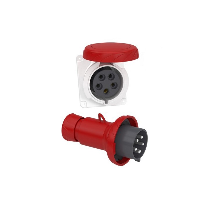Schneider Mureva - Fiche et Prise industrielles - 32A - IP67 - 380 - 5P - Connexion vis - Réf : PKF32F735-P
