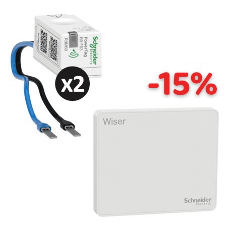 Schneider - Wiser - Kit énergie + solaire : suivi consommation et production - Réf : CCT6080PS