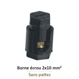 Legrand - Borne écrou 6 pans sans patte avec capacité par borne 2x10mm² - Réf : 034031