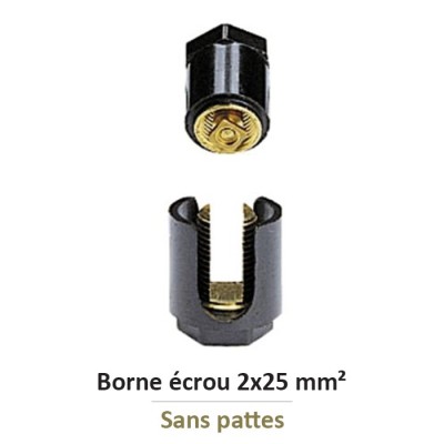 Legrand - Borne écrou 6 pans sans patte avec capacité par borne 2x25mm² - Réf : 034033