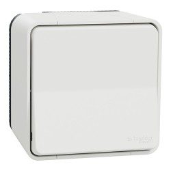 Schneider Mureva Styl - Va et vient complet saillie IP55 - connexion auto - blanc - Réf : MUR39021