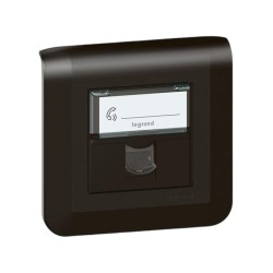 Legrand Mosaic - Prise RJ45 complète catégorie 6 FTP Mosaic 2 modules - Noir mat - Réf : 079176L-P