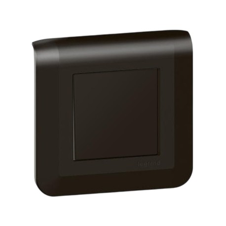 Legrand Mosaic - Poussoir Complet - Noir mat - Support à vis - Réf : 079140L-PV