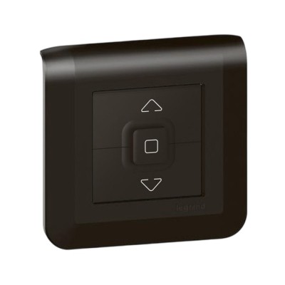 Legrand Mosaic - Interrupteur de volets roulants complet 500W - 2 modules – Noir mat - Support vis - Réf : 079126L-P