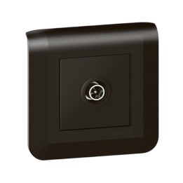 Legrand Mosaic - Prise TV complète - Noir mat - Support à vis - Réf : 099698-P