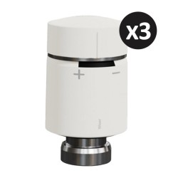 Schneider - Wiser - Lot de 3 têtes de vanne thermostatiques connectées - Chauffage au gaz - Réf : CCTFR6100-P