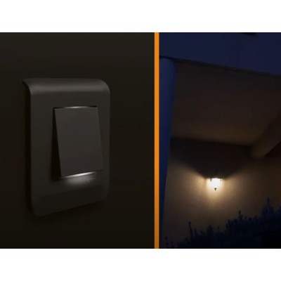 Legrand Mosaic - Va-et-Vient complet noir mat avec voyant témoin - Support à vis - Réf : 079111LA