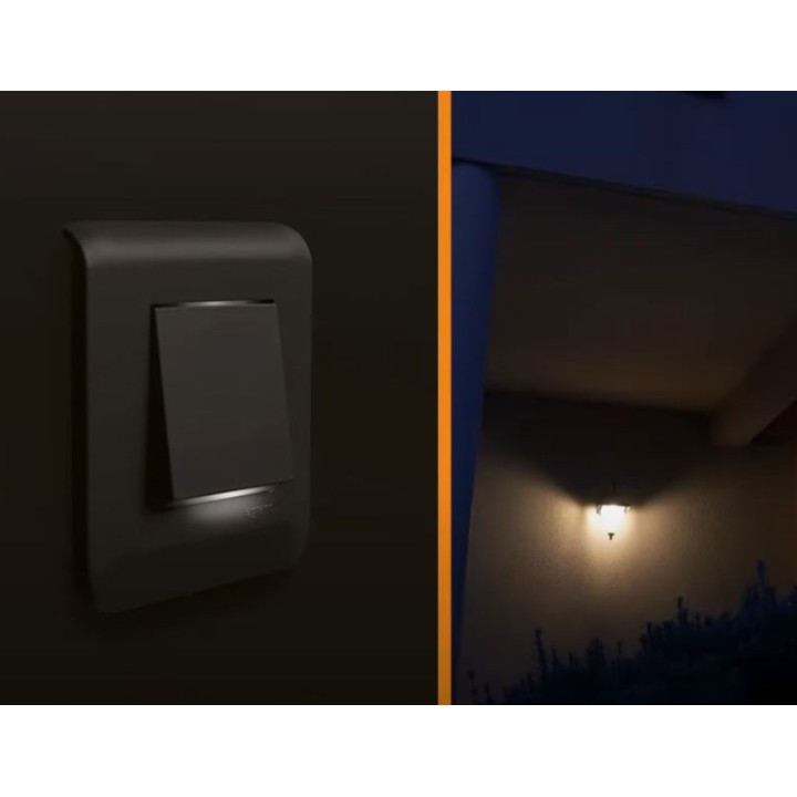 Legrand Mosaic - Va-et-Vient complet noir mat avec voyant témoin - Support à vis - Réf : 079111LA