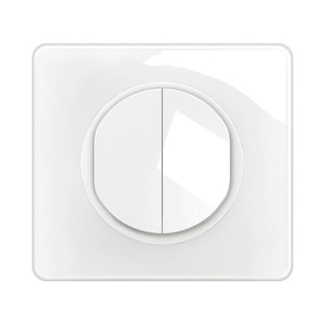 Legrand Céliane - Double interrupteur ou va-et-vient 10AX 230V~ - Livré complet - Blanc - Réf : CM0001-P2