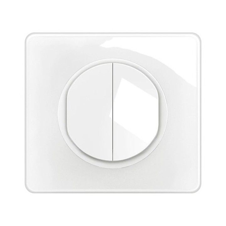 Legrand Céliane - Double interrupteur ou va-et-vient 10AX 230V~ - Livré complet - Blanc - Réf : CM0001-P2