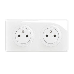 Legrand Céliane - Double prise de courant standard - Livrée complète - 16A 250V 2P+T - Blanc - Réf : CM0111-P2