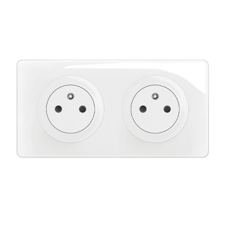 Legrand Céliane - Double prise de courant standard - Livrée complète - 16A 250V 2P+T - Blanc - Réf : CM0111-P2