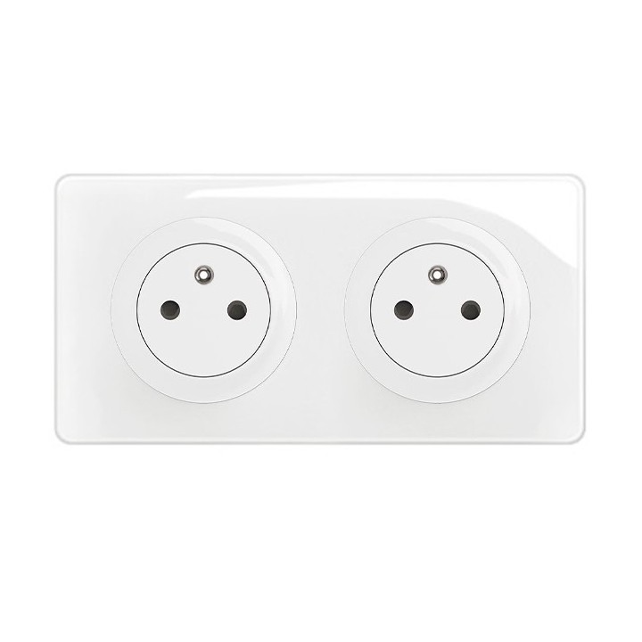 Legrand Céliane - Double prise de courant standard - Livrée complète - 16A 250V 2P+T - Blanc - Réf : CM0111-P2