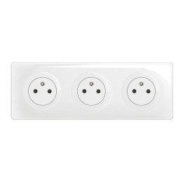 Legrand Céliane - Triple prise de courant standard - Livrée complète - 16A 250V 2P+T - Blanc - Réf : CM0111-P3