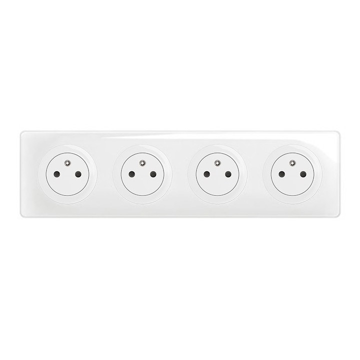 Legrand Céliane - Prise quadruple Précâblée - Ensemble à composer - 16A 250V 4x2P+T - Blanc - Réf : CM0111D