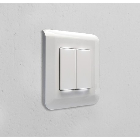 Legrand Mosaic - Double va-et-vient complet blanc avec 2 voyants témoins - Réf : 099692VT2