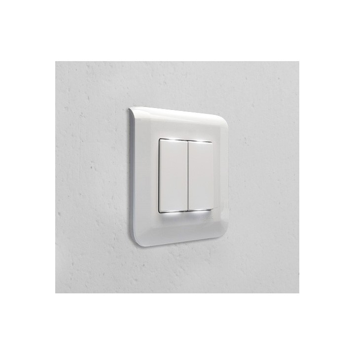 Legrand Mosaic - Double va-et-vient complet blanc avec 2 voyants témoins - Réf : 099692VT2