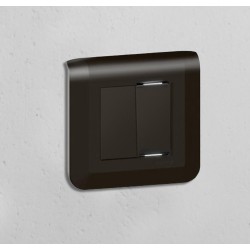 Legrand Mosaic - Double va-et-vient complet avec 1 voyant témoin - Noir mat - Support à vis - Réf : 079101L-PVVT