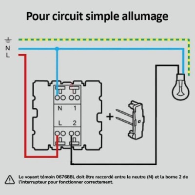 Legrand Mosaic - Va-et-Vient complet noir mat avec voyant témoin - Support à vis - Réf : 079111LA