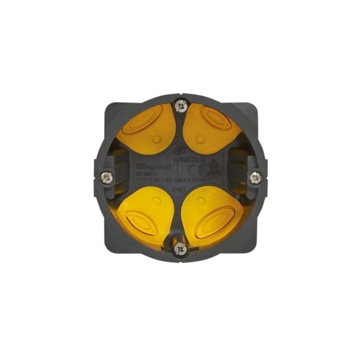 Legrand - Boîte d'encastrement monoposte Eco Batibox - 1 poste Ø67mm - profondeur 40mm - Réf : 080021L