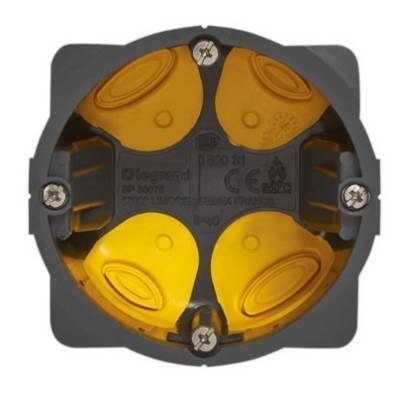 Legrand - Boîte d'encastrement monoposte Eco Batibox Ø 67mm ou - 2 modules - profondeur 50mm - Réf : 080031L
